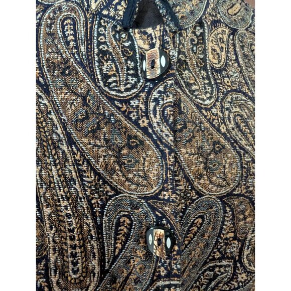 Vintage Units Woman Paisley Print Sleeveless Button-Down Blouse Vest 1X NWT - Picture 3 of 8